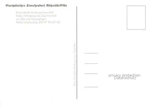 AK / Ansichtskarte Ruehstaedt Storch Ruehstaedt