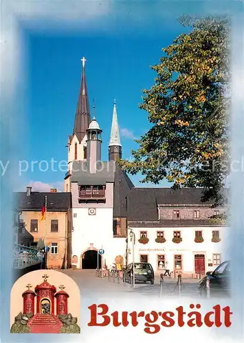 AK / Ansichtskarte Burgstaedt_Sachsen Markt Saigerturm Stadtkirche Burgstaedt_Sachsen