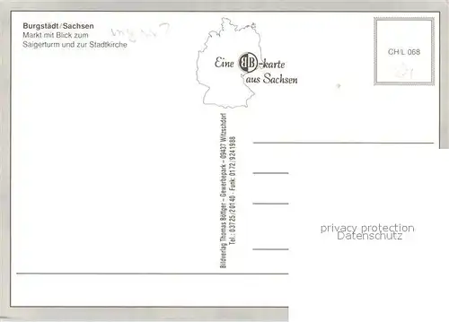AK / Ansichtskarte Burgstaedt_Sachsen Markt Saigerturm Stadtkirche Burgstaedt_Sachsen