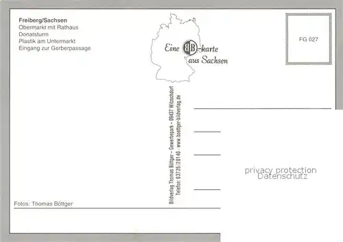 AK / Ansichtskarte Freiberg_Sachsen Rathaus Obermarkt Plastik Freiberg Sachsen