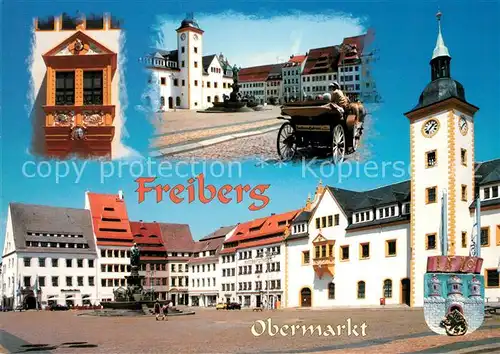 AK / Ansichtskarte Freiberg_Sachsen Obermarkt  Freiberg Sachsen