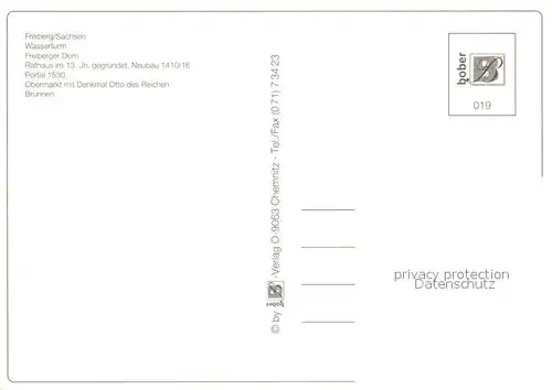 AK / Ansichtskarte Freiberg_Sachsen Wasserturm Dom Rathaus Freiberg Sachsen