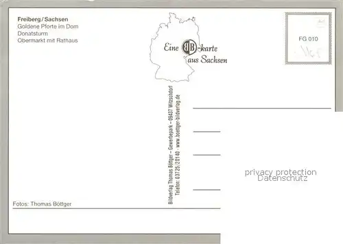 AK / Ansichtskarte Freiberg_Sachsen Obermarkt Rathaus Donatsturm  Freiberg Sachsen