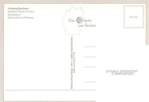 AK / Ansichtskarte Freiberg_Sachsen Goldene Pforte Dom Donatsturm Rathaus Freiberg Sachsen