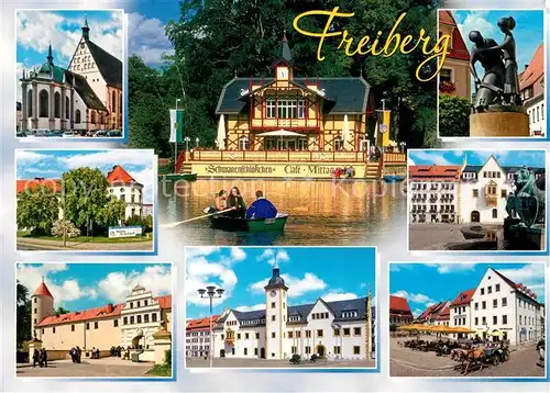 AK / Ansichtskarte Freiberg_Sachsen Dom St. Marien Untermarkt Schloss Freudenstein  Freiberg Sachsen