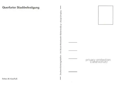 AK / Ansichtskarte Querfurt Stadtbefestigung Stadtmauer Schiessgraben  Querfurt