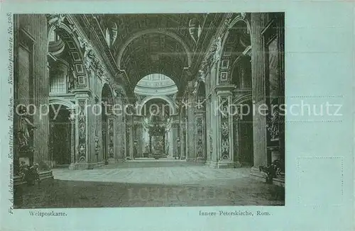 AK / Ansichtskarte Rom_Roma Innere Peterskirche Kuenstlerpostkarte Nr 508 Rom_Roma