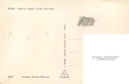 AK / Ansichtskarte Roma_Rom Castel Sant Angelo Cortile delle Palle Roma_Rom