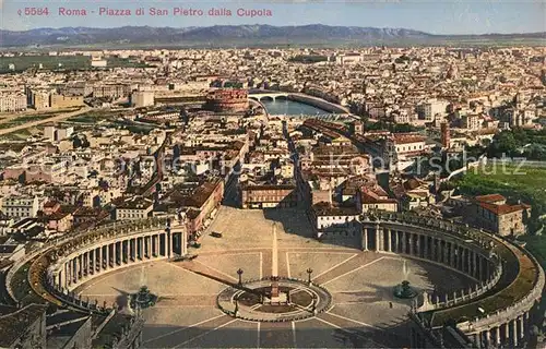 AK / Ansichtskarte Roma_Rom Piazza di San Pietro dalla Cupola Petersplatz Roma_Rom