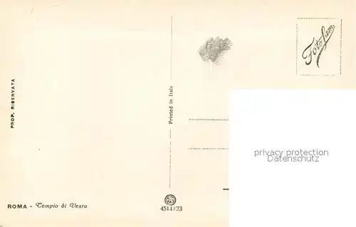 AK / Ansichtskarte Roma_Rom Tempio di Vesta Roma_Rom