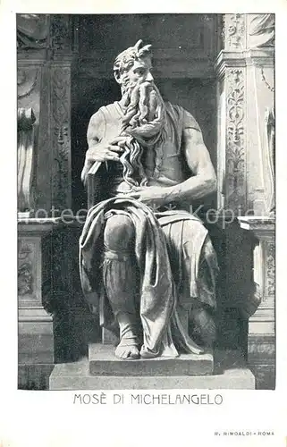 AK / Ansichtskarte Roma_Rom Mose di Michelangelo Scultura marmorea Roma_Rom