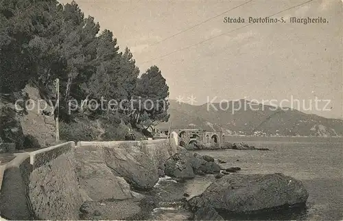 AK / Ansichtskarte Portofino_Liguria Strada Portofino Santa Margherita Kuestenpanorama Portofino Liguria