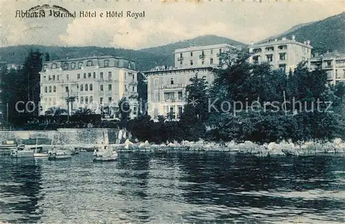 AK / Ansichtskarte Abbazia_Istrien Grand Hotel e Hotel Royal Abbazia_Istrien