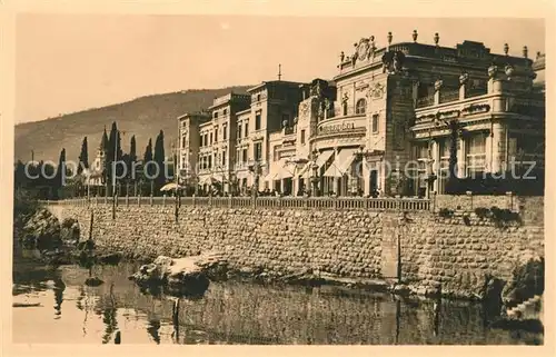 AK / Ansichtskarte Abbazia_Istrien Hotel e Caffe Quarnero Abbazia_Istrien