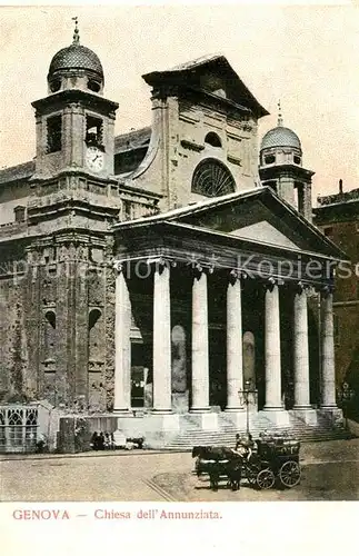 AK / Ansichtskarte Genova_Genua_Liguria Chiesa dell Annunziata Kirche Pferdekutsche Genova_Genua_Liguria