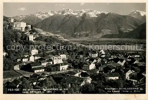AK / Ansichtskarte Sluderno_Suedtirol Panorama Blick zum Ortler Sluderno Suedtirol