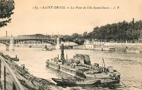 AK / Ansichtskarte Saint Denis_Seine_Saint_Denis Pont de l Ile Saint Denis Bateau Saint Denis_Seine