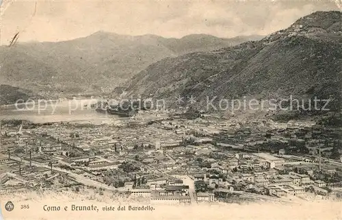 AK / Ansichtskarte Como_Lago_di_Como e Brunate viste dal Baradello Como_Lago_di_Como