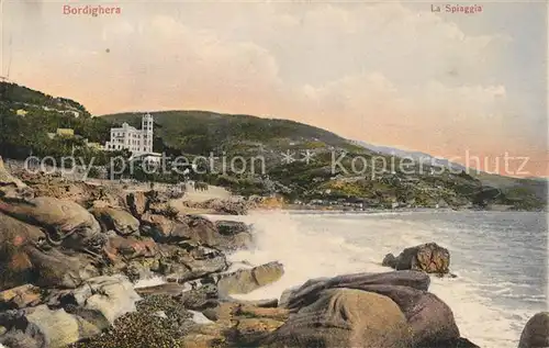 AK / Ansichtskarte Bordighera Spiaggia Strand Kuestenpanorama Bordighera