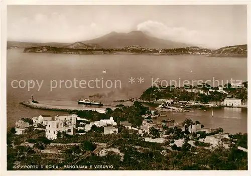 AK / Ansichtskarte Porto_d_Ischia Panorama e Vesuvio Vulkan Vesuv Porto_d_Ischia