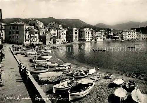 AK / Ansichtskarte Sestri_Levante Spiaggia di Levante Strand Fischerboote Sestri_Levante