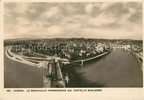 AK / Ansichtskarte Verona_Veneto Le Meraviglie panoramiche dal Castello Scaligero Verona Veneto