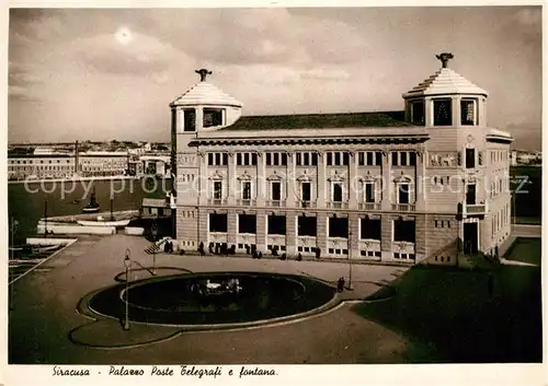 AK / Ansichtskarte Siracusa Palazzo Poste Telegrafi e fontana Siracusa