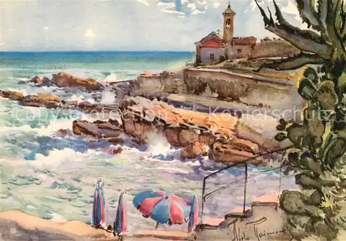 AK / Ansichtskarte Bordighera Capo Sant Ampelio Kuenstlerkarte Bordighera