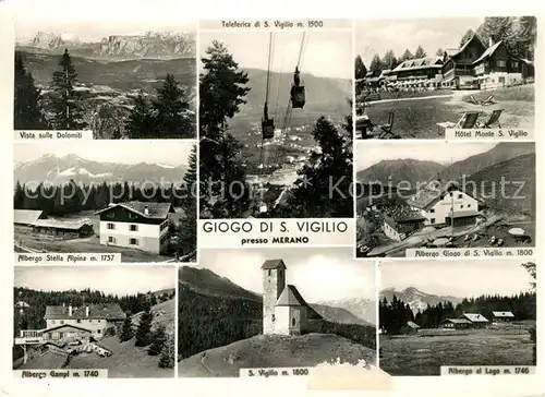 AK / Ansichtskarte San_Vigilio_di_Marebbe Vista sulle Dolomiti Albergo Stella Alpina Teleferica di San Vigilio Hotel Monte Albergo al Lago San_Vigilio_Di_Marebbe