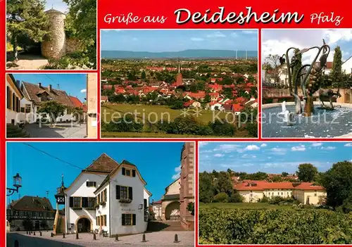 AK / Ansichtskarte Deidesheim Panorama Brunnen Ortsansichten Deidesheim