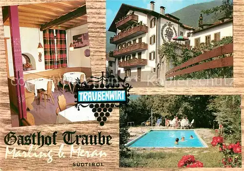 AK / Ansichtskarte Marling Gasthof Traube Schwimmbad Marling