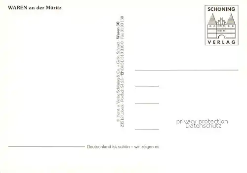 AK / Ansichtskarte Waren_Mueritz St. Marien St. Georgen Rathausportel  Waren Mueritz