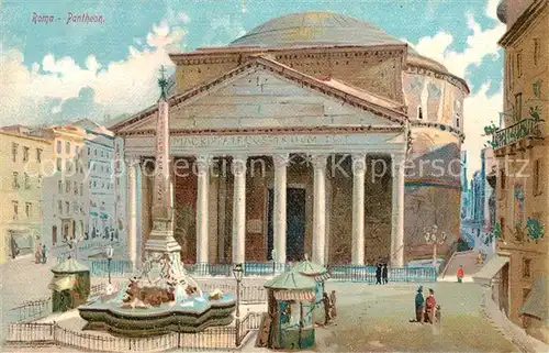 AK / Ansichtskarte Roma_Rom Pantheon Bauwerk Kuenstlerkarte Roma_Rom