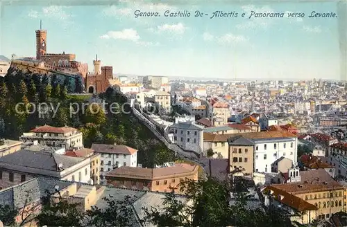 AK / Ansichtskarte Genova_Genua_Liguria Castello d Albertis e Panorama verso Levante Genova_Genua_Liguria