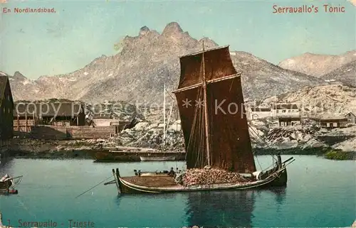 AK / Ansichtskarte Trieste Hafen Segelboot Serravallos Tonic Werbung Trieste