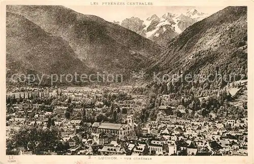 AK / Ansichtskarte Luchon_Haute Garonne Vue generale et les Pyrenees Centrales Luchon Haute Garonne