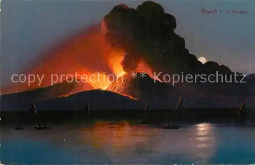 AK / Ansichtskarte Napoli_Neapel Vesuvio Vulkan Vesuv Vulkanausbruch Natur Napoli Neapel