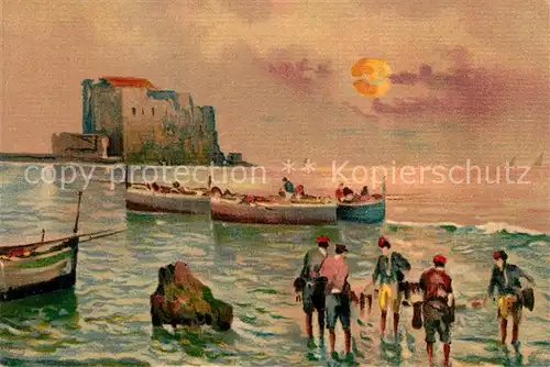 AK / Ansichtskarte Trieste Paesaggio dal vero acquarello Kuenstlerkarte Trieste