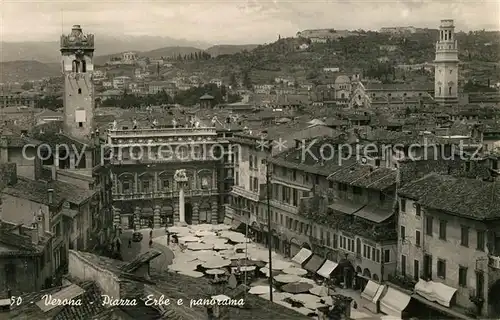 AK / Ansichtskarte Verona_Veneto Piazza Erbe e panorama Verona Veneto
