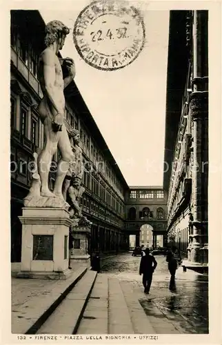 AK / Ansichtskarte Firenze_Toscana Piazza della Signoria Uffizzi Firenze Toscana