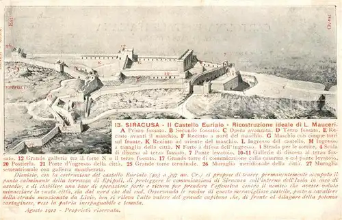 AK / Ansichtskarte Siracusa Il Castello Eurialo Ricostruzione ideale di Mauceri Siracusa