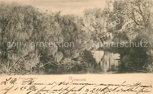 AK / Ansichtskarte Siracusa Fiume Anapo e Papirus Siracusa