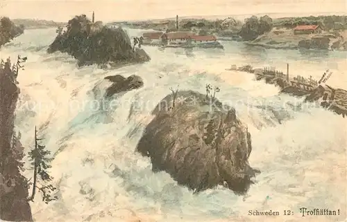 AK / Ansichtskarte Trollhaettan ueberschwemmung Kuenstlerkarte Trollhaettan