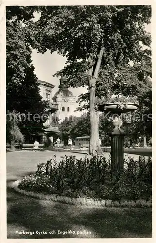 AK / Ansichtskarte Varberg Kyrka och Engelska parken Varberg