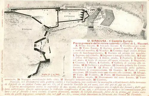 AK / Ansichtskarte Siracusa Eastello Eurialo Piano generale Siracusa