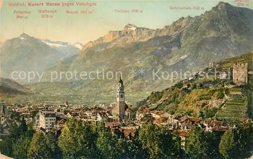 AK / Ansichtskarte Meran_Merano Panorama Vinschgau Alpen Meran Merano