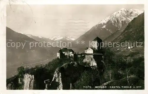 AK / Ansichtskarte Meran_Merano Panorama Castel Tirolo Alpen Meran Merano