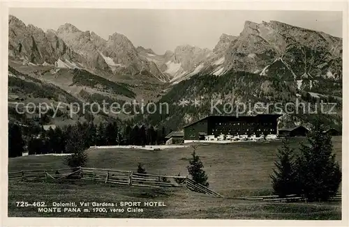 AK / Ansichtskarte Santa_Cristina_Groeden Dolomiti Val Gardena Sporthotel Monte Pana Santa_Cristina_Groeden