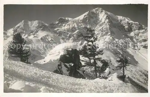 AK / Ansichtskarte Ortler Gebirgspanorama im Winter Ortler