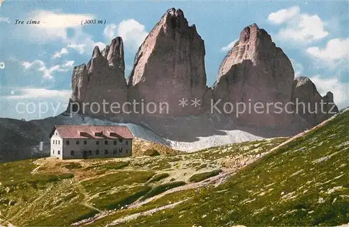 AK / Ansichtskarte Tre_Cime_de_Lavaredo Berghaus Dreizinnen Dolomiten Tre_Cime_de_Lavaredo